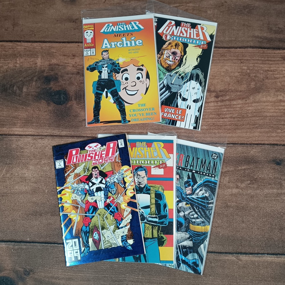 Marvel Punisher Comic Book Lot 5pc OS Multicolor Excellent Crossover 2099 Foil